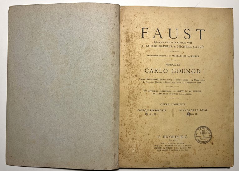 Spartiti - C. Gounod - Faust - Dramma Lirico in …