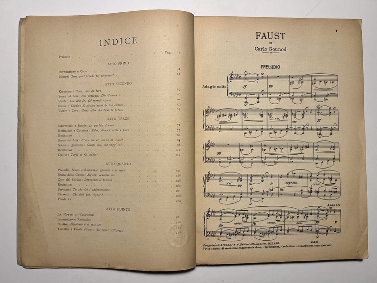 Spartiti - C. Gounod - Faust - Dramma Lirico in …