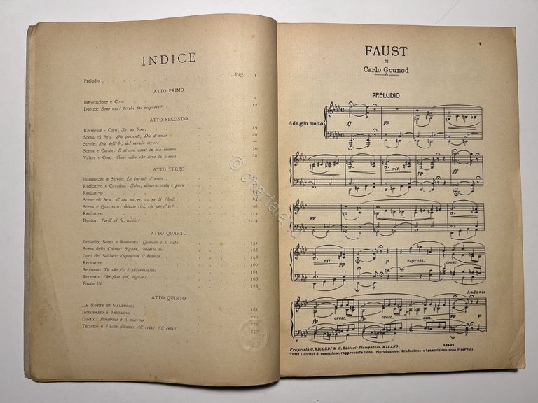 Spartiti - C. Gounod - Faust - Dramma Lirico in …