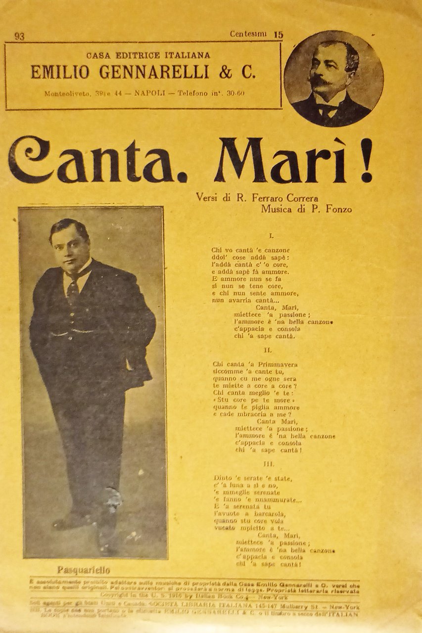 Spartiti - Canta, Mari! di R. Ferraro Correra e P. … | Immagine principale