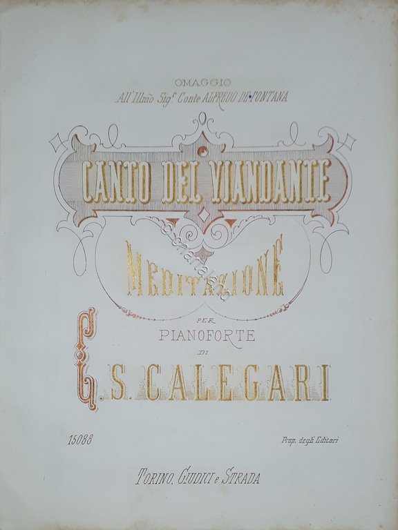 Spartiti - Canto del Viandante - Meditazione per Pianoforte di …