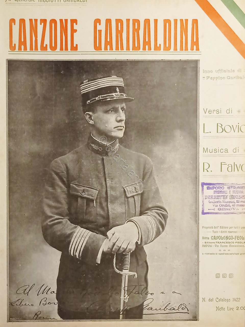 Spartiti - Canzone Garibaldina - Versi di L. Bovio - …