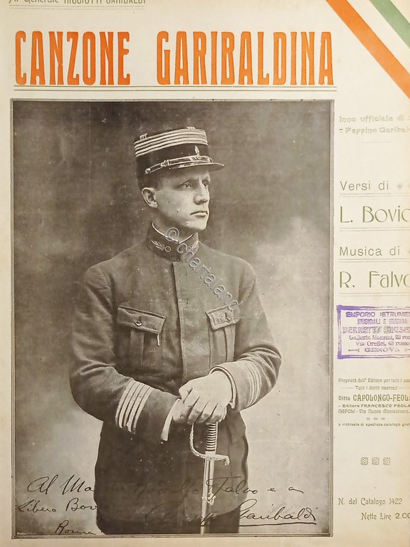 Spartiti - Canzone Garibaldina - Versi di L. Bovio - …