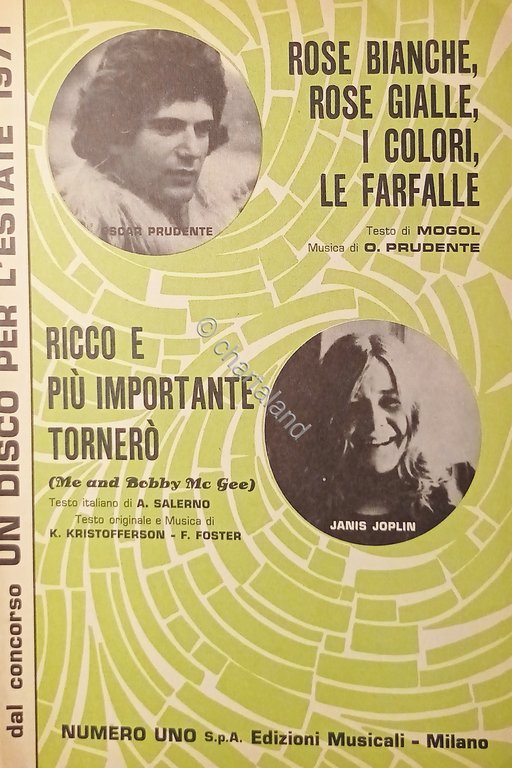 Spartiti - Canzoni di Oscar Prudente e Janis Joplin - …