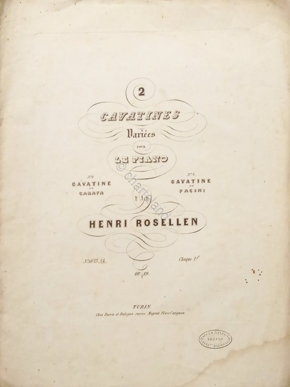 Spartiti - Cavatines De La Noire de Pacini pour le … | Immagine Gallery 2