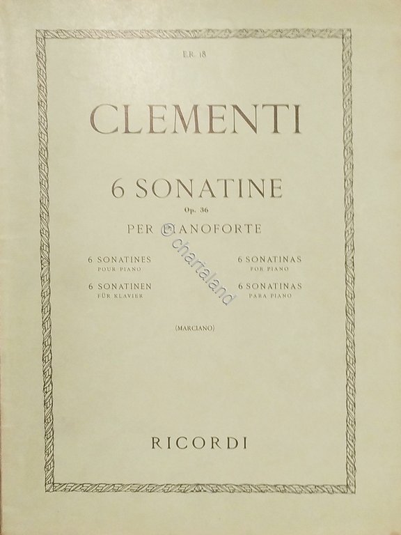 Spartiti - Clementi - 6 Sonatine Op. 36 per Pianoforte …