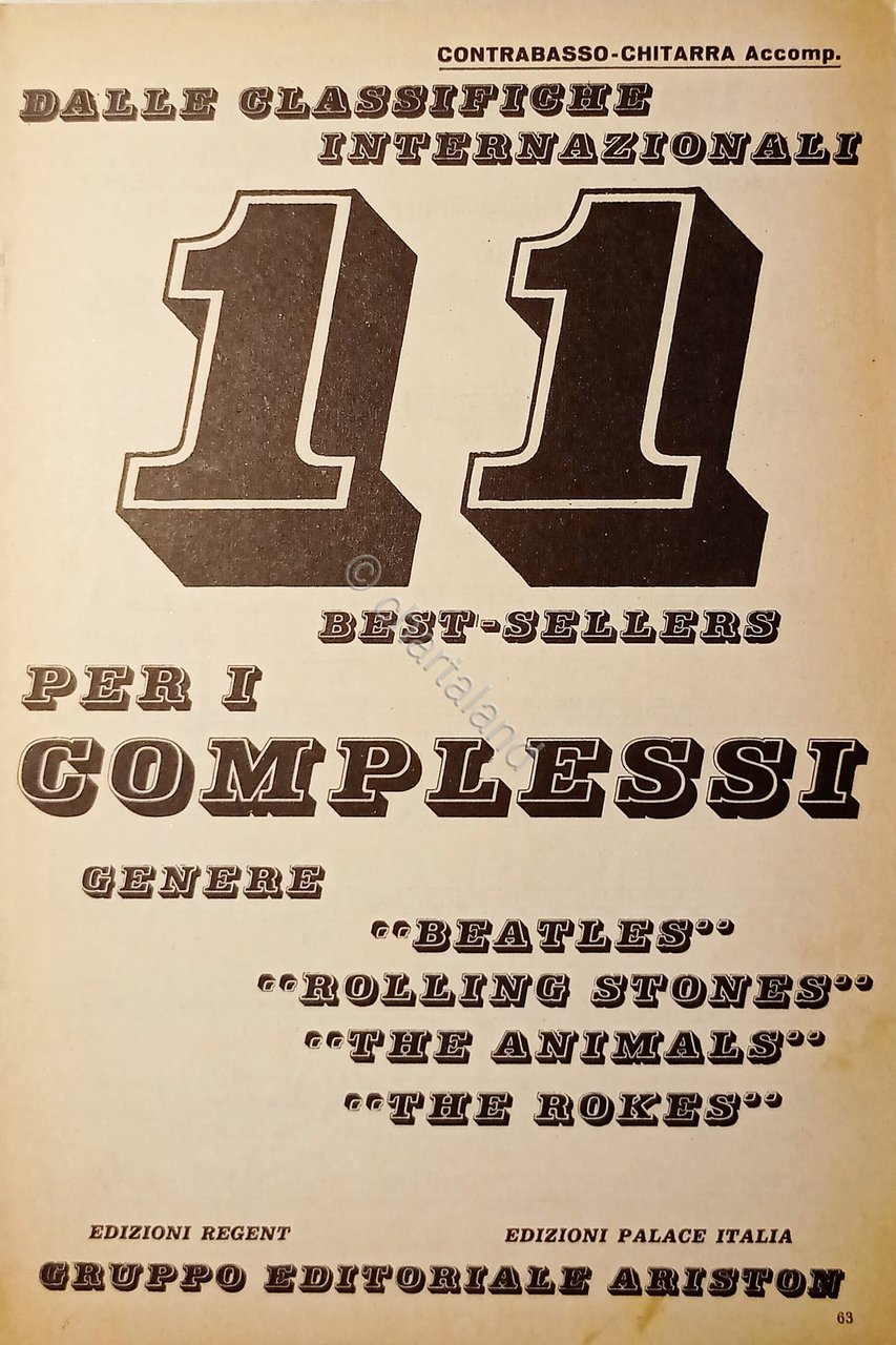 Spartiti - Dalle Classifiche Internazionali 11 Best-Sellers per i Complessi …