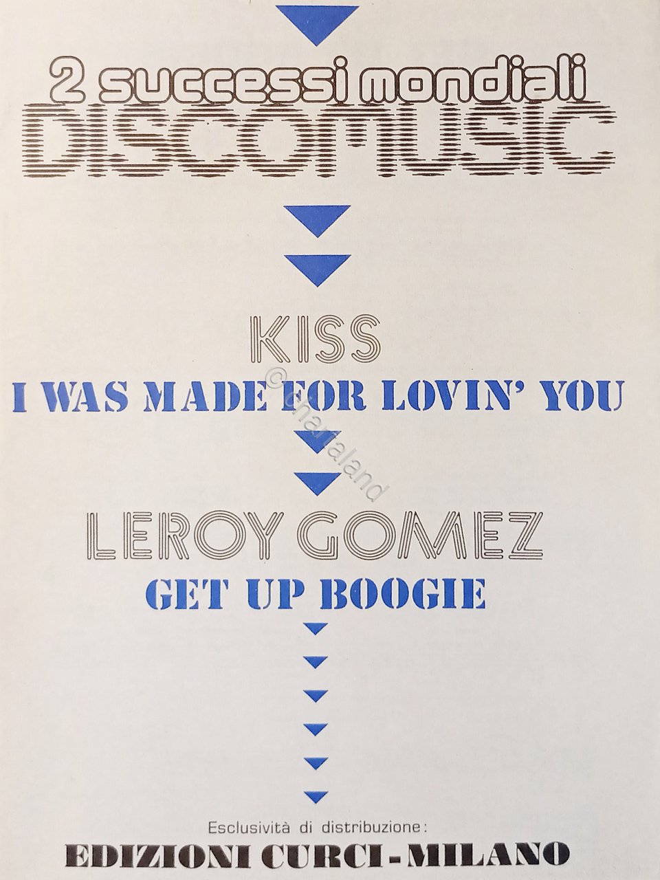 Spartiti - Due Successi Mondiali Discomusic - Kiss - Leroy …