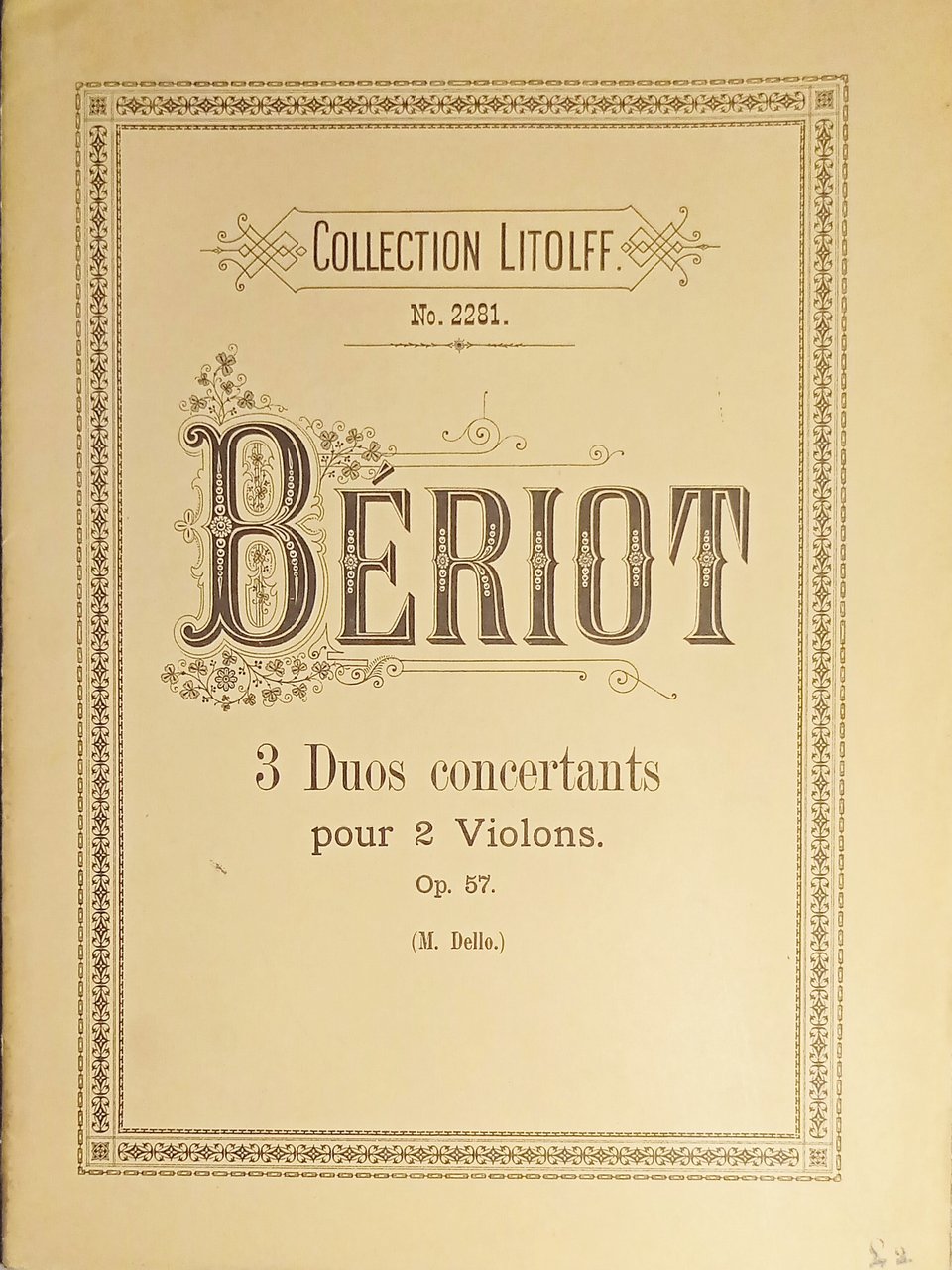 Spartiti - Duos Concertants pour 2 Violons par Ch. De …