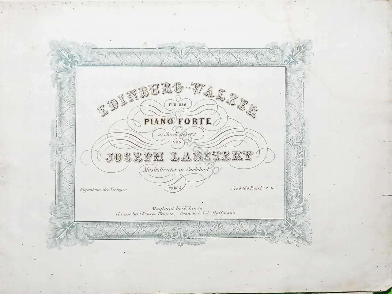 Spartiti - Edinburgh Walzer fur Pianoforte von J. Labitzky - …