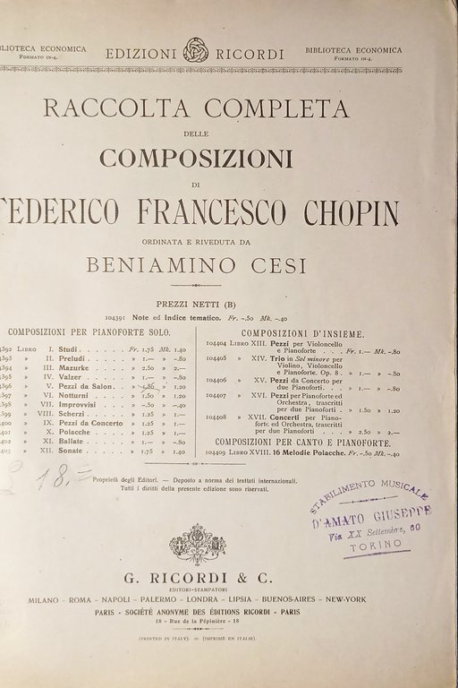 Spartiti - F. F. Chopin - Pezzi da Salon - … | Immagine Gallery 3
