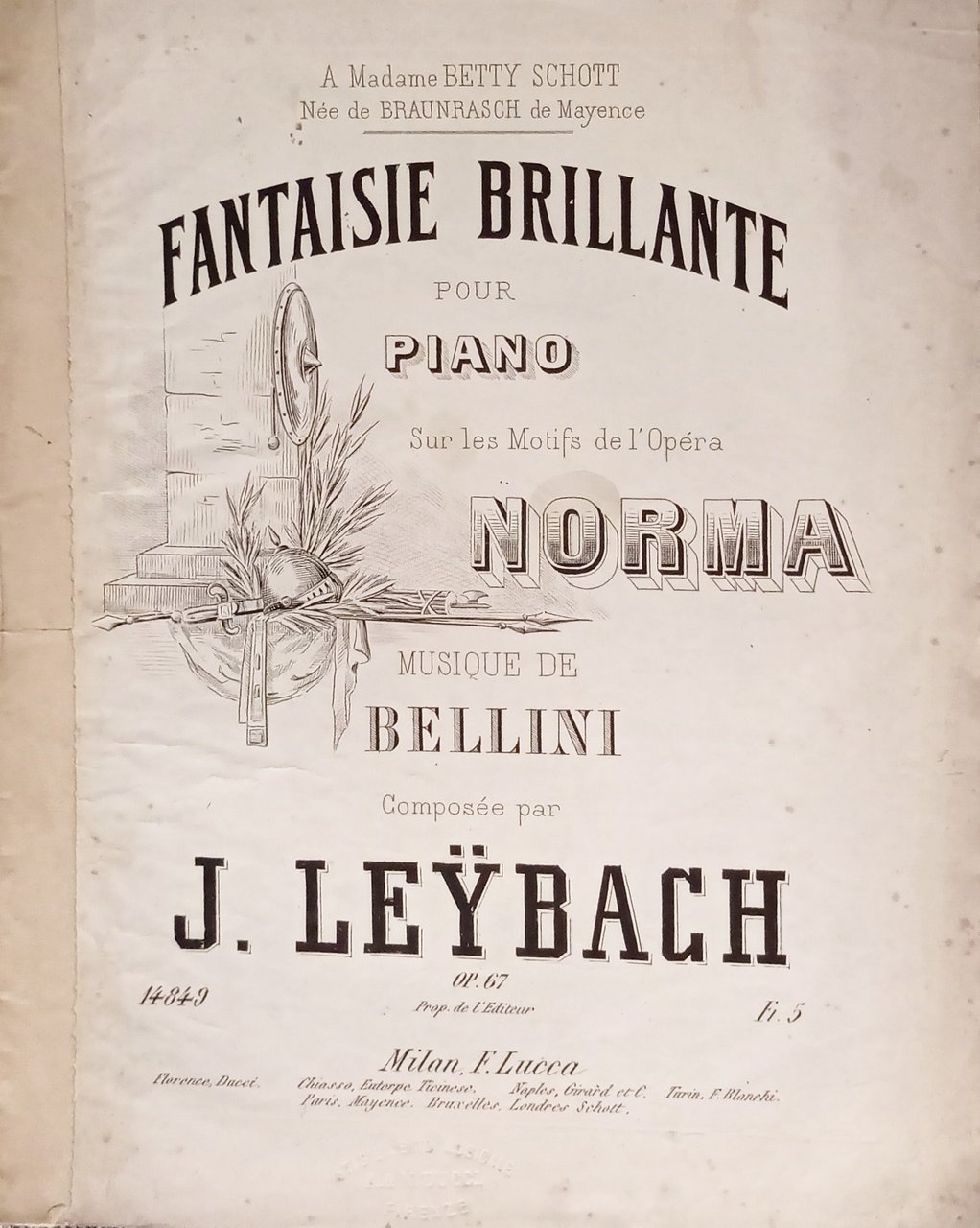 Spartiti - Fantaisie Brillante - Piano sur Motifs de l'Opéra … | Immagine principale