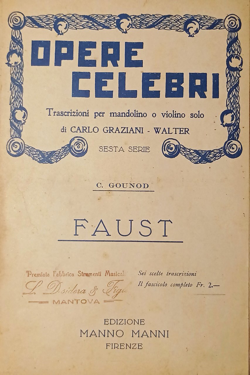 Spartiti - Faust - Valzer di C. Gounod - Trascrizioni …