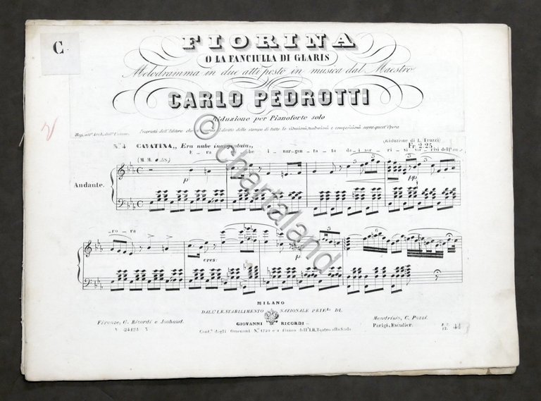 Spartiti - Fiorina o la fanciulla di Glaris - Cavatina …