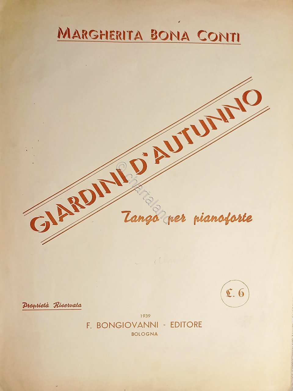 Spartiti - Giardini d'Autunno - Tango per Pinoforte di M. …