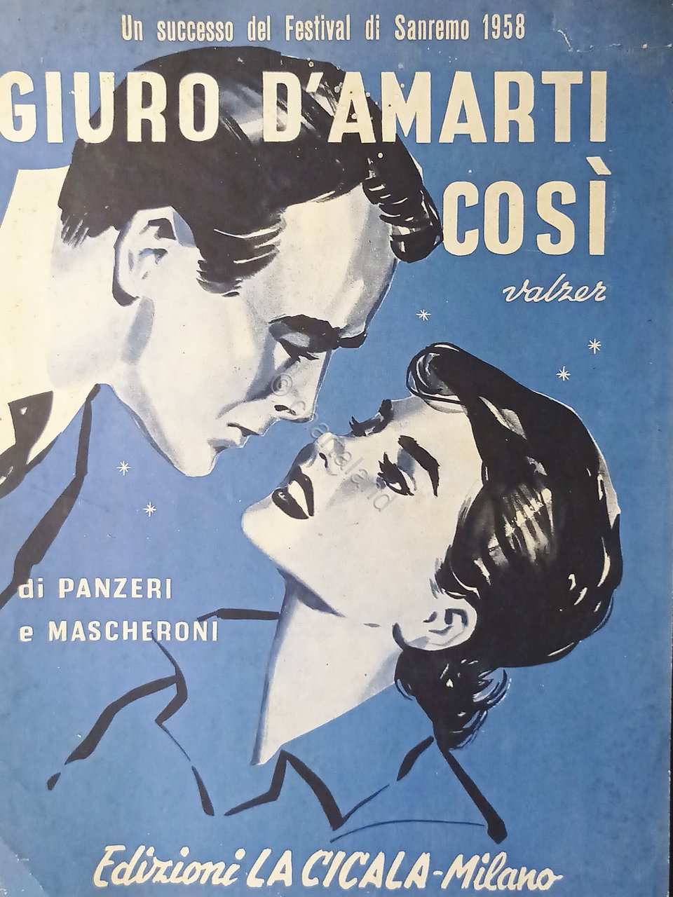 Spartiti - Giuro d'amarti cosi - Valzer di Panzeri e … | Immagine principale