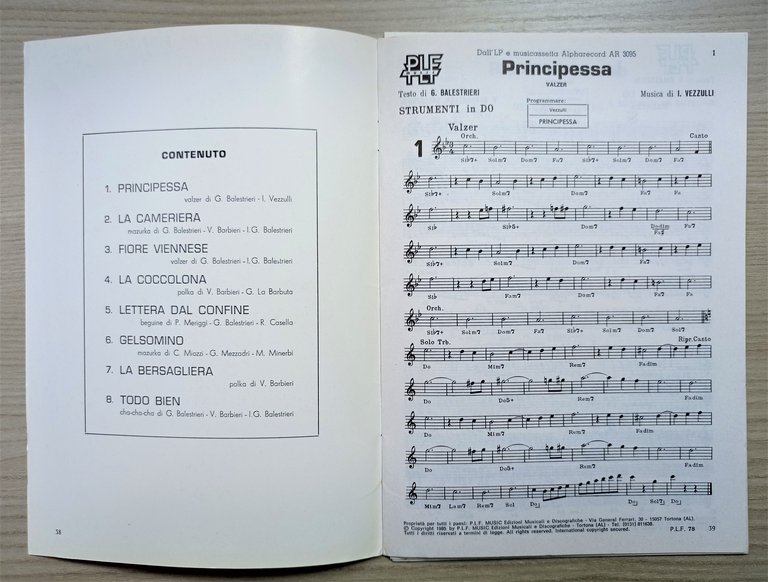 Spartiti - Grande Orchestra Spettacolo Gigliana Gilian - 1985