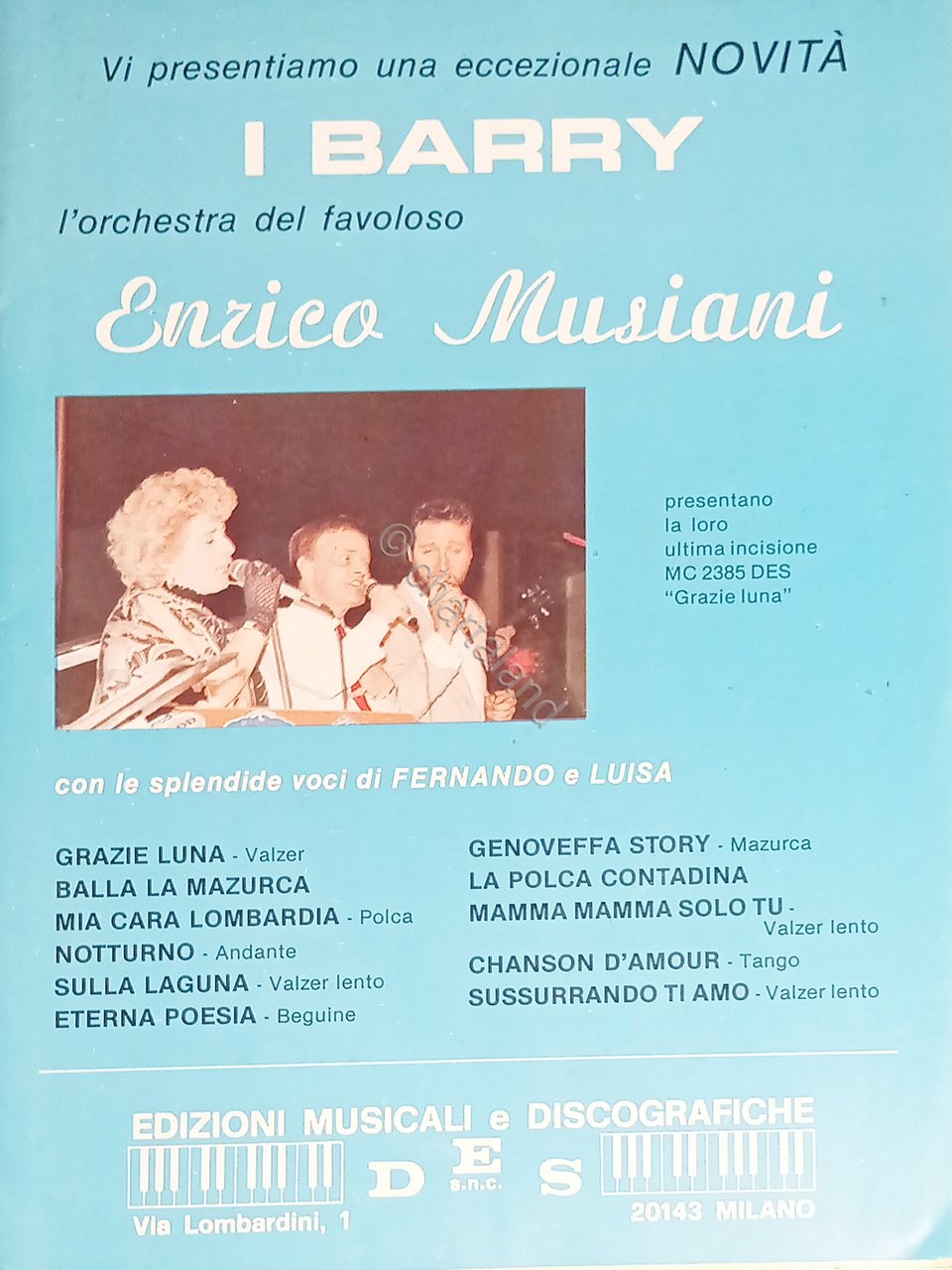 Spartiti - I Barry - Orchestra Enrico Musiani - 1986
