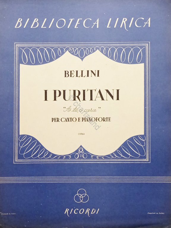 Spartiti - I Puritani di V. Bellini - Romanza per … | Immagine Gallery 2