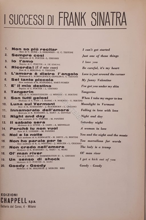Spartiti - I Successi di Frank Sinatra - ed. 1965 … | Immagine Gallery 2
