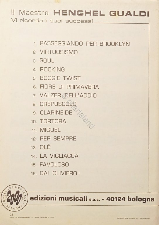 Spartiti - I Successi di Henghel Gualdi - Nuevo Cha …