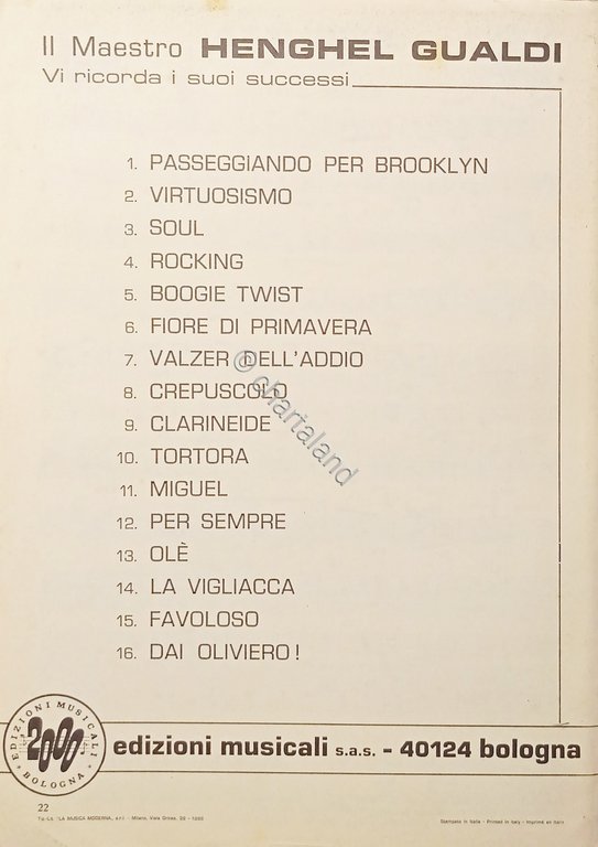 Spartiti - I Successi di Henghel Gualdi - Nuevo Cha …