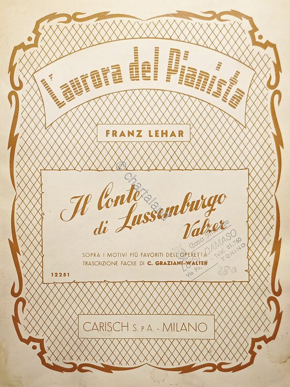 Spartiti - Il Conte di Lussemburgo - Valzer di F. …