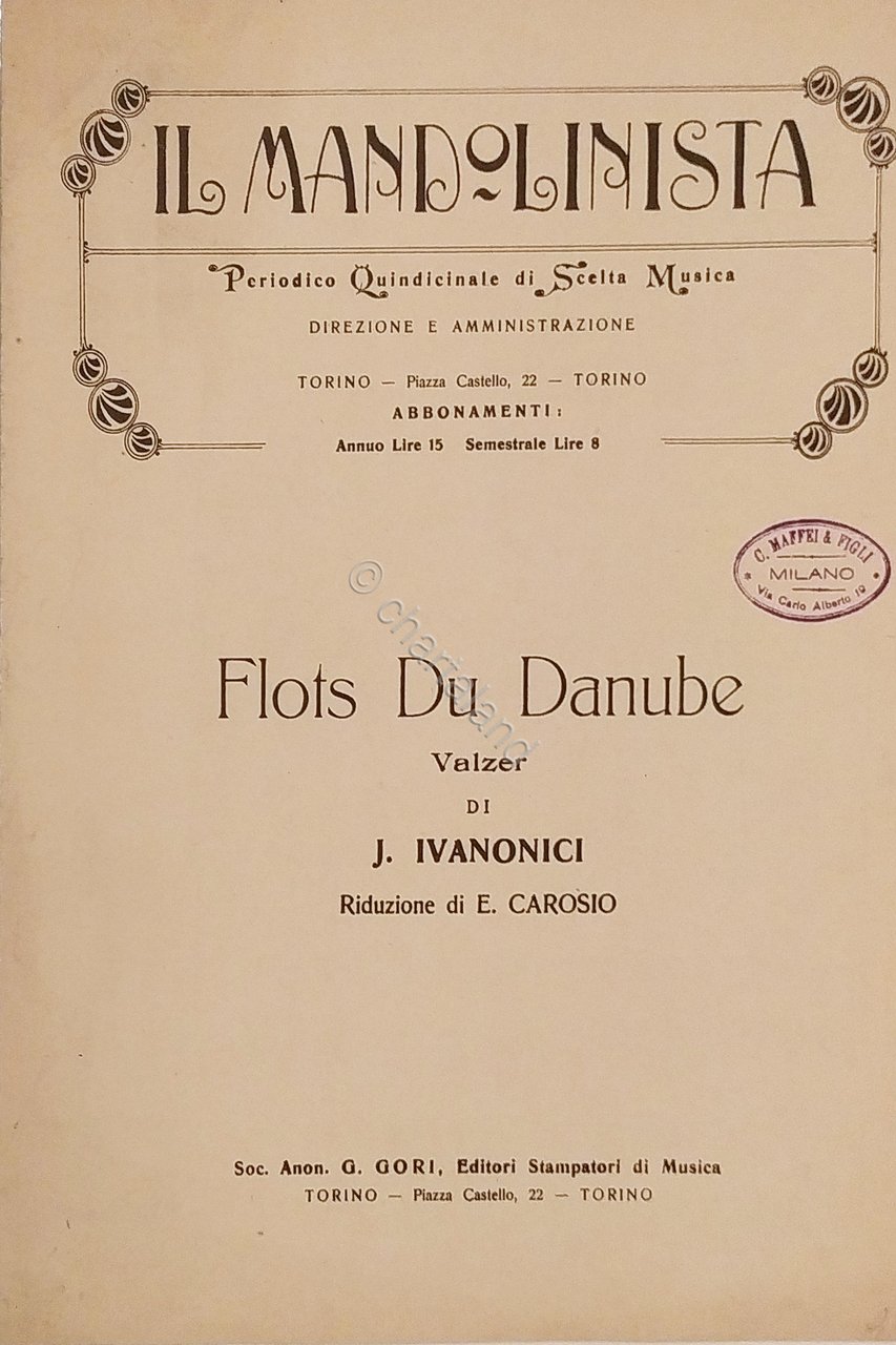 Spartiti - Il Mandolinista - Flots Du Danube - Valzer …