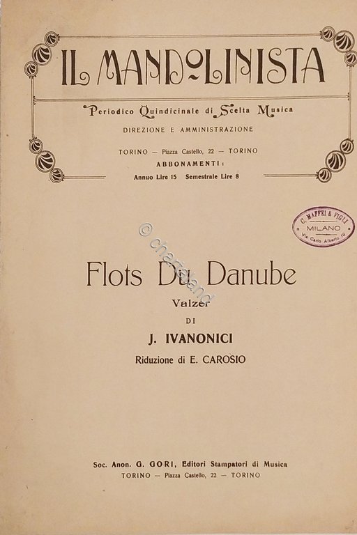 Spartiti - Il Mandolinista - Flots Du Danube - Valzer …