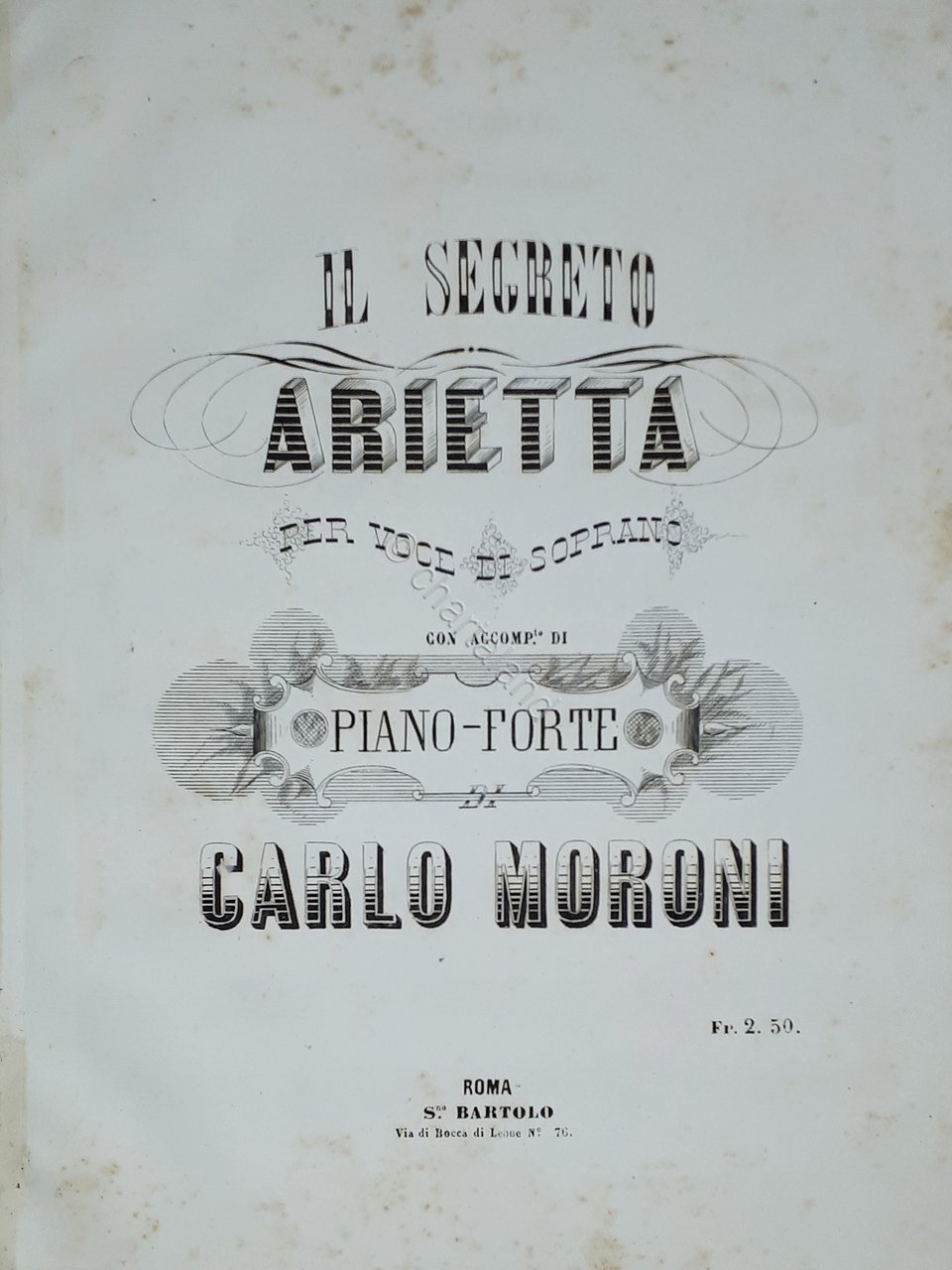 Spartiti - Il Segreto - Arietta per Voce Soprano con …