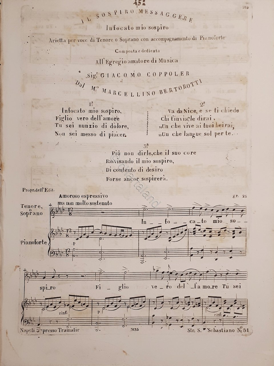 Spartiti - Il Sospiro Messagger - Infuocato mio sospiro - … | Immagine principale