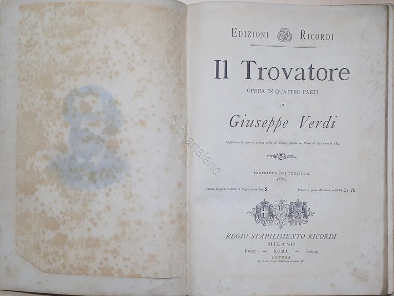 Spartiti - Il Trovatore - Opera in Quattro Parti di … | Immagine Gallery 6