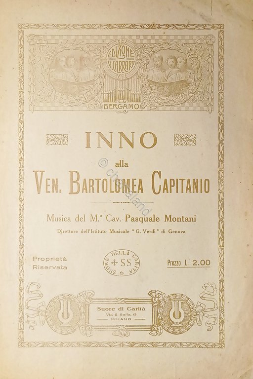 Spartiti - Inno alla Ven. Bartolomea Capitanio di P. Montani | Immagine Gallery 2