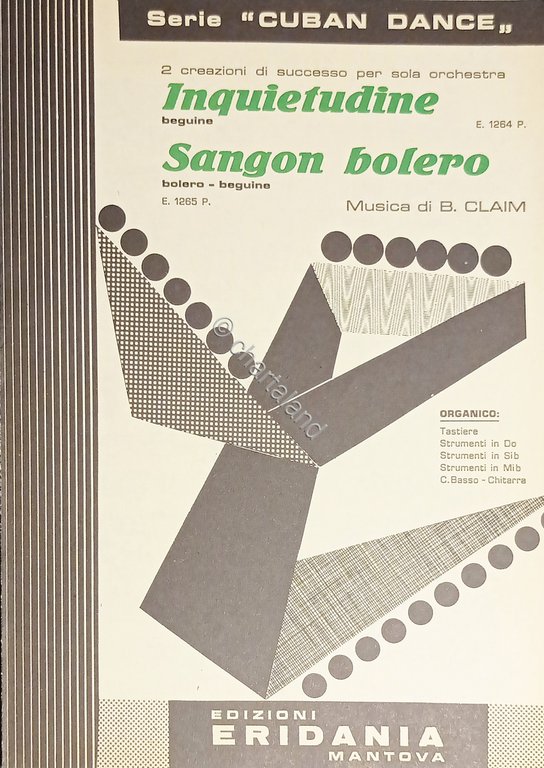 Spartiti - Inquietudine (Beguine) - Sangon Bolero (Bolero-Beguine) di B. …