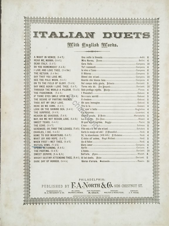 Spartiti - Italien Duets - Mutual Vows - Giura Amor …