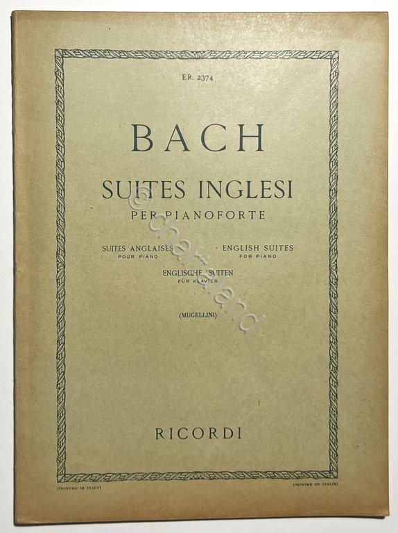 Spartiti - J. S. Bach - Suites Inglesi per Pianoforte … | Immagine Gallery 1