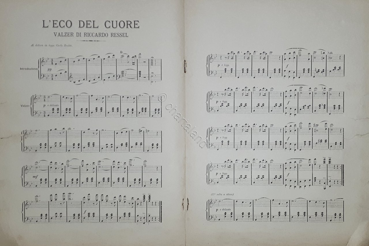 Spartiti - L'eco del Cuore - Valzer per Pianoforte di … | Immagine principale