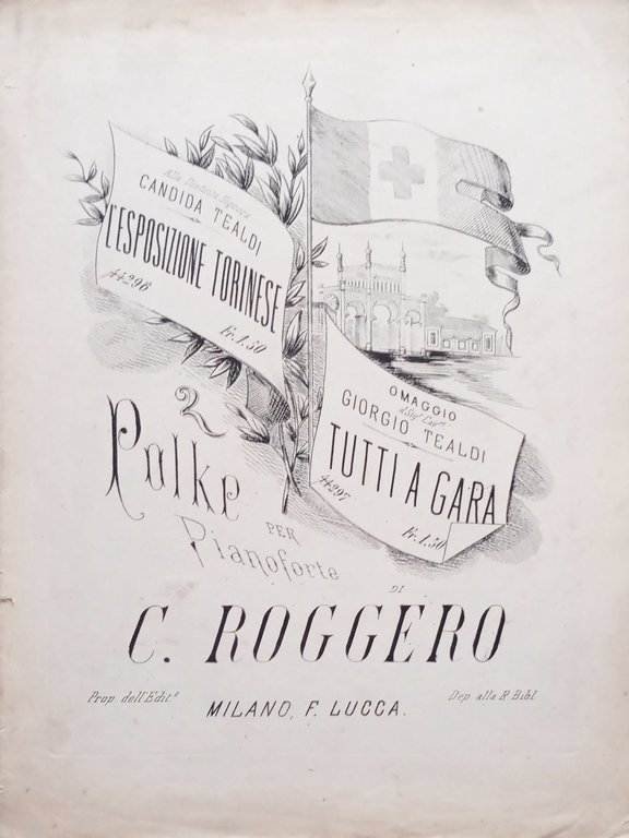 Spartiti - L'Esposizione di Torino - Polka per Pianoforte di Candido Roggero