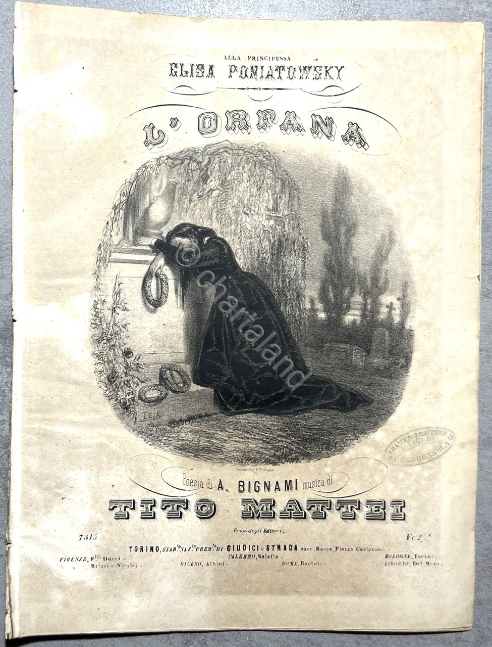 Spartiti - L'Orfana - Stornello di A. Bignami e Tito …