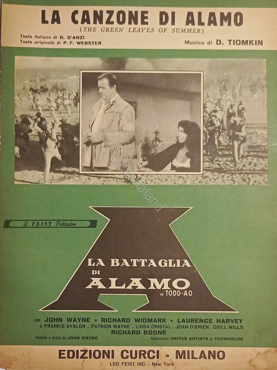 Spartiti - La Canzone di Alamo - Musica di D. …