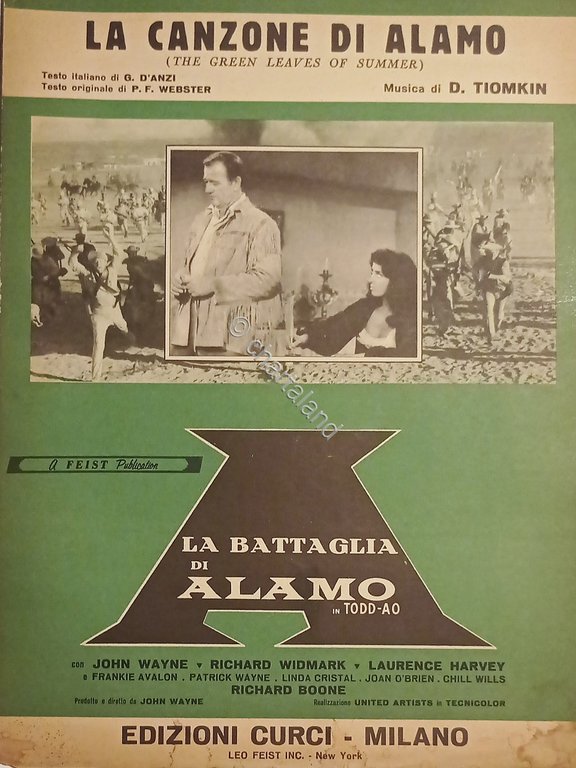 Spartiti - La Canzone di Alamo - Musica di D. …
