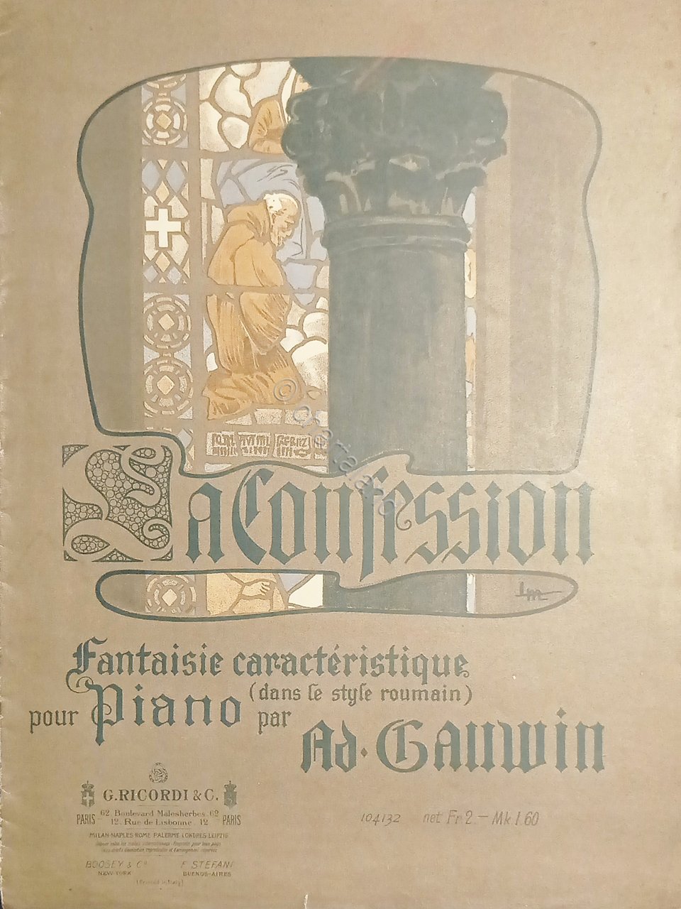 Spartiti - La Confession - Fantaisie caracteristique di Ad. Gauwin