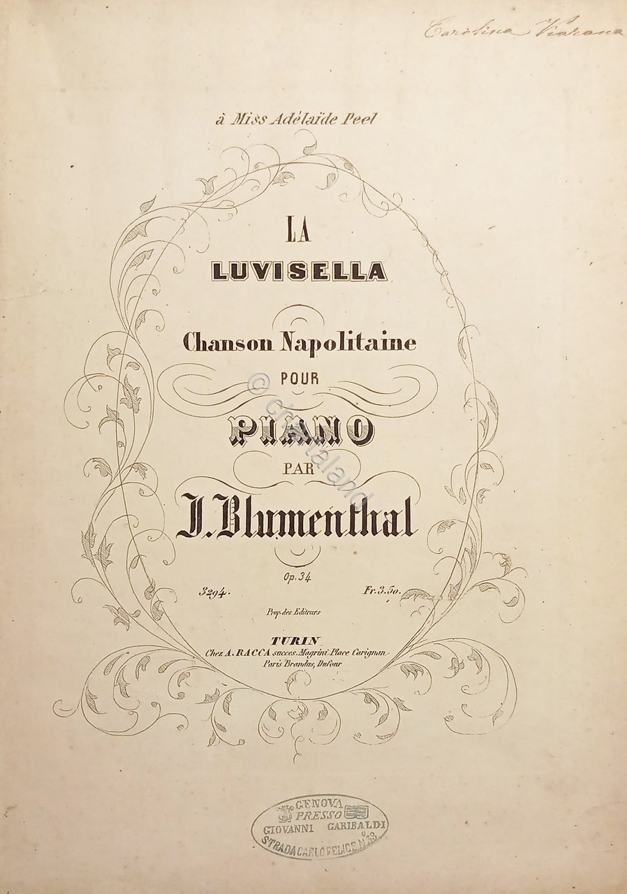 Spartiti - La Luvisella - Chanson Napolitaine pour Piano par …