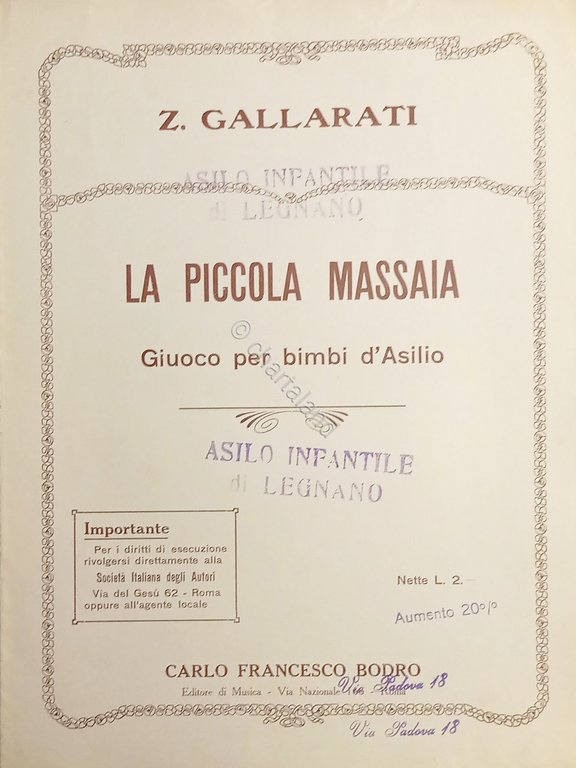 Spartiti - La Piccola Massaia - Giuoco per Bimbi d'Asilo … | Immagine Gallery 2