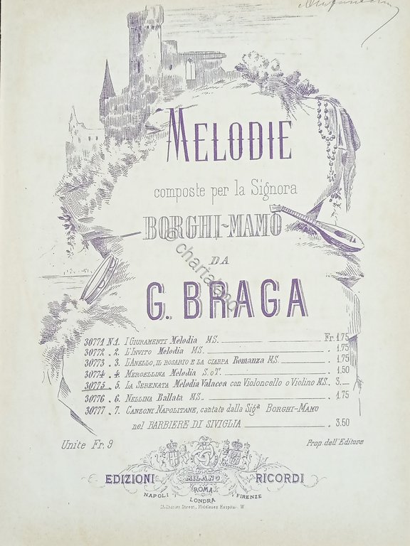 Spartiti - La Serenata - Melodia Valacca con Violoncello o …