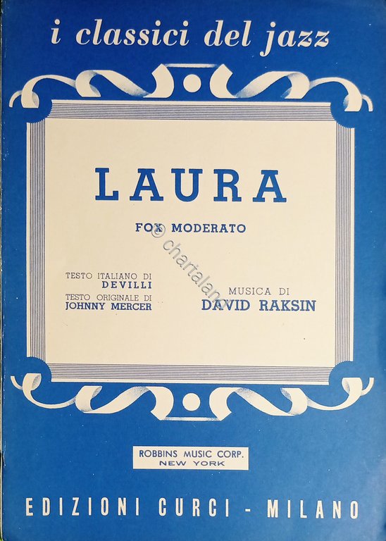 Spartiti - Laura - Fox Moderato di David Raksin - …