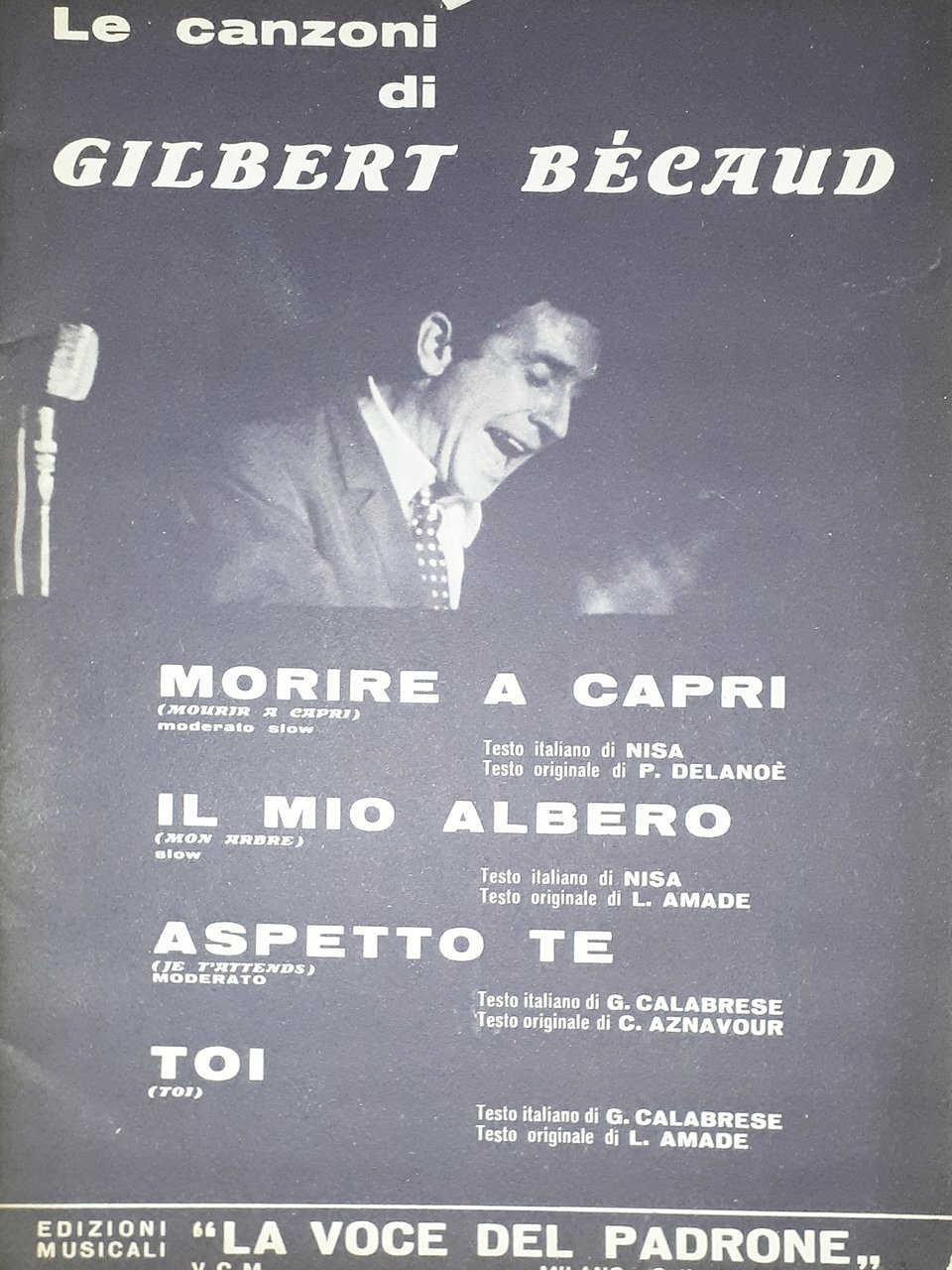 Spartiti - Le canzoni di Gilbert Bécaud - 1965