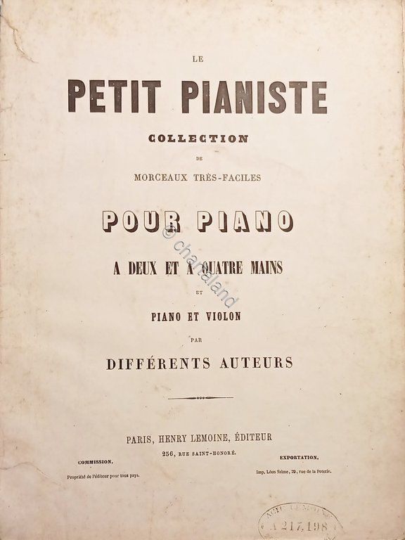 Spartiti - Le Petit Pianiste - Le Turc en Italie …