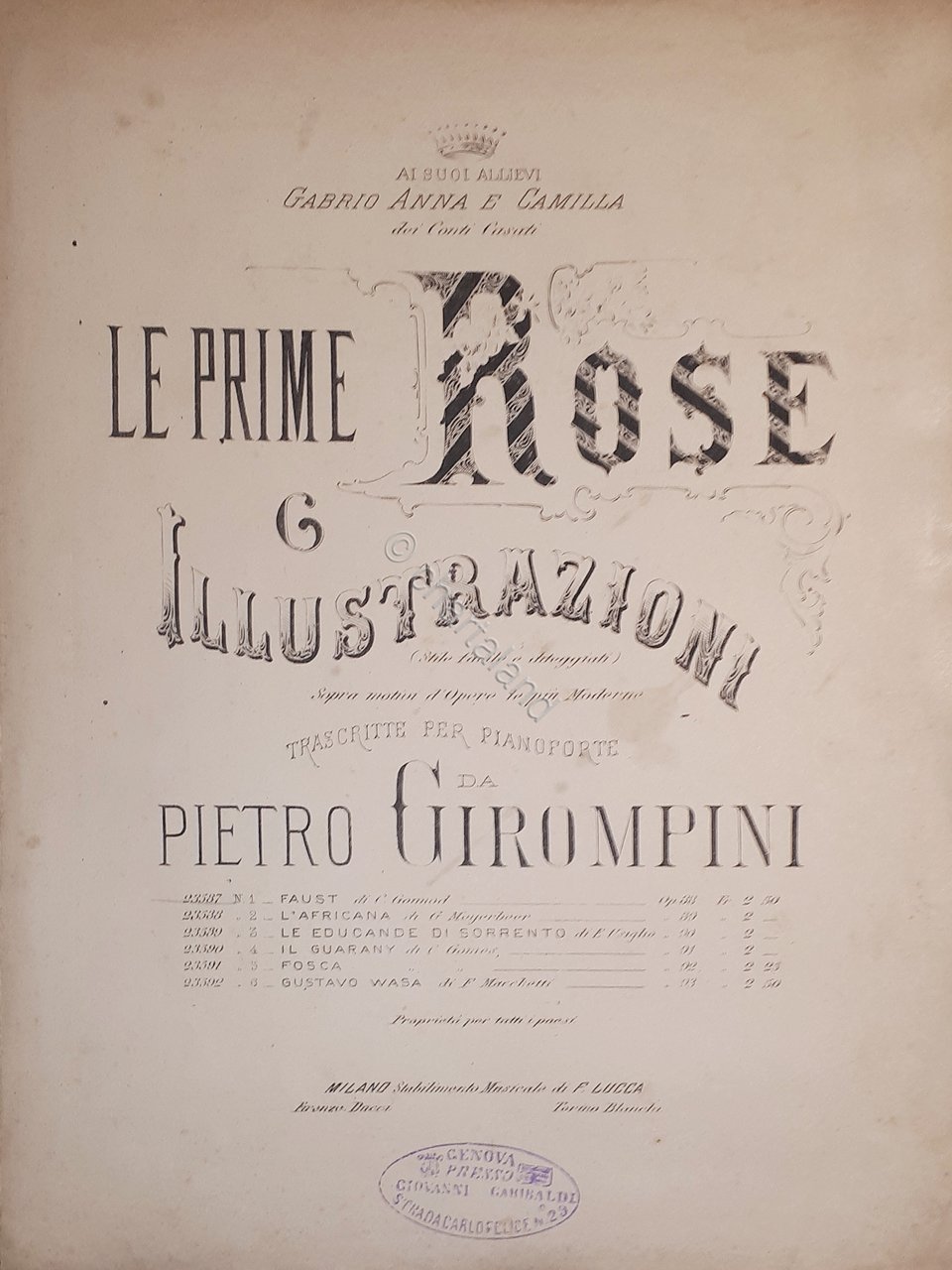 Spartiti - Le Prime Rose - 6 Illustrazioni per Pianoforte … | Immagine principale