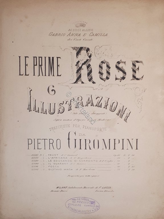 Spartiti - Le Prime Rose - 6 Illustrazioni per Pianoforte … | Immagine Gallery 2